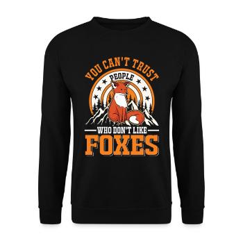 Fox Gift Red Fox - Unisex Sweatshirt - black - Front - Alina (178cm) & Michal (187cm)