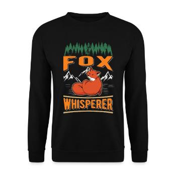 Fuchsflüsterer Fox Whisperer Fuchs - Unisex Sweatshirt - black - Front - Alina (178cm) & Michal (187cm)