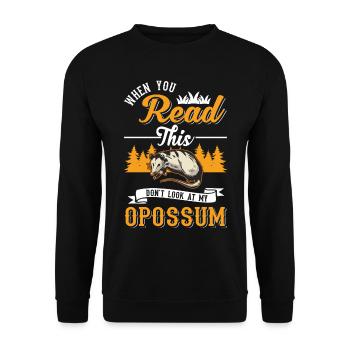 Opossum Geschenk Possum Beutelratte - Unisex Pullover - Schwarz - Vorne - Alina (178cm) & Michal (187cm)