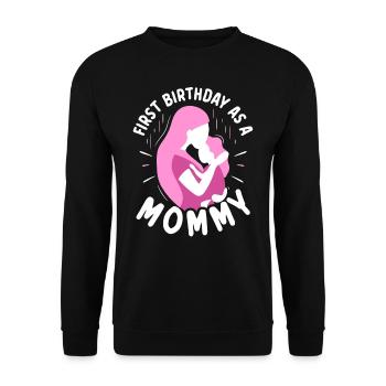 Premier anniversaire en tant que maman fête maman maman - Sweat-shirt Unisexe - noir - Devant - Alina (178cm) & Michal (187cm)