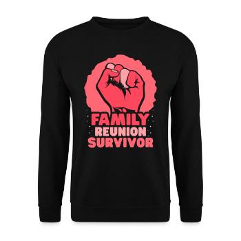 Überlebender Eines Familientreffens Familie Team - Unisex Pullover - Schwarz - Vorne - Alina (178cm) & Michal (187cm)