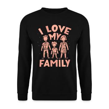 J’adore ma douce réunion de famille - Sweat-shirt Unisexe - noir - Devant - Alina (178cm) & Michal (187cm)