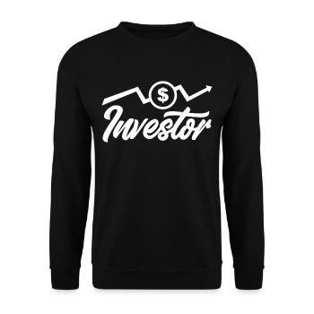 Anleger Anlegen Investor Finanzier Investieren - Unisex Pullover - Schwarz - Vorne - Alina (178cm) & Michal (187cm)