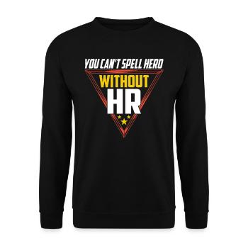 Held Kann Man Nicht Ohne Hr Buchstabieren Personal - Unisex Pullover - Schwarz - Vorne - Alina (178cm) & Michal (187cm)