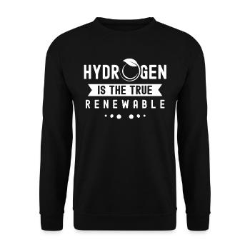 Hydrogen is the true renewable energy - Unisex Sweatshirt - black - Front - Alina (178cm) & Michal (187cm)