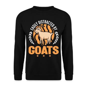 Facilement distrait par les chèvres Ziegenwirt Goat - Sweat-shirt Unisexe - noir - Devant - Alina (178cm) & Michal (187cm)