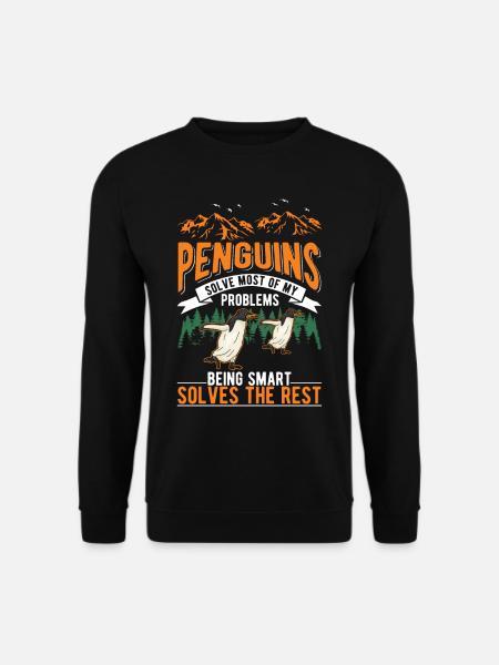 Pinguin Geschenk Penguin - Unisex Pullover - Schwarz