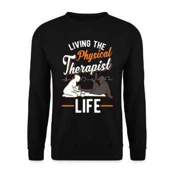 Physiotherapist Gift Physiotherapy Physio - Unisex Sweatshirt - black - Front - Alina (178cm) & Michal (187cm)