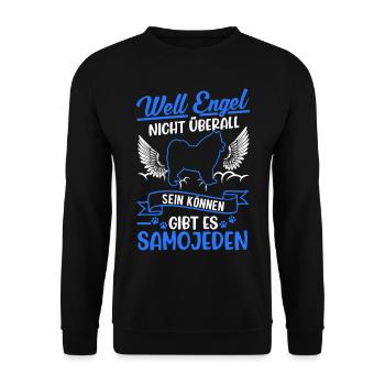 Samojede Engel Schlittenhund Samojeden - Unisex Pullover - Schwarz - Vorne - Alina (178cm) & Michal (187cm)