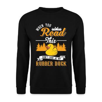 Canard en caoutchouc Cadeau Canard Grinçant Canard Bain Canard - Sweat-shirt Unisexe - noir - Devant - Alina (178cm) & Michal (187cm)