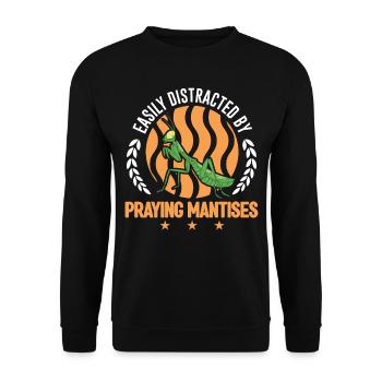 Gottesanbeterin Mantis Fangschrecke - Unisex Pullover - Schwarz - Vorne - Alina (178cm) & Michal (187cm)