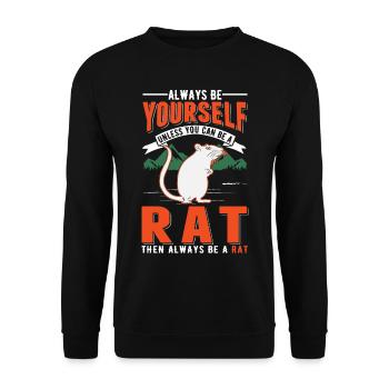 Rat Gift Domestic Rat Rat Owner - Unisex Sweatshirt - black - Front - Alina (178cm) & Michal (187cm)