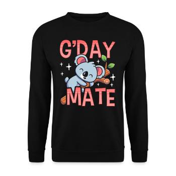 Guten Tag Kumpel Süß Koalas Koala Koalabär Tier - Unisex Pullover - Schwarz - Vorne - Alina (178cm) & Michal (187cm)