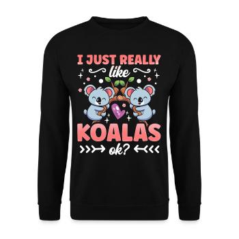 J’aime Koalas Just Very Okay? Koala Koala Ours - Sweat-shirt Unisexe - noir - Devant - Alina (178cm) & Michal (187cm)