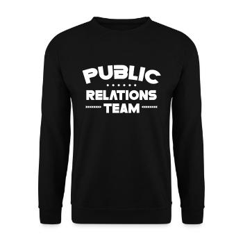 Team Öffentlichkeitsarbeit PR Public Relations Job - Unisex Sweatshirt - black - Front - Alina (178cm) & Michal (187cm)