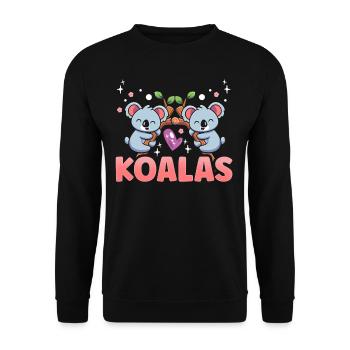 Koalas Koala Koala Ours Animal Doux - Sweat-shirt Unisexe - noir - Devant - Alina (178cm) & Michal (187cm)