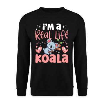 I Am A Real Koala Sweet Koala Bear Koalas Animal - Unisex Sweatshirt - black - Front - Alina (178cm) & Michal (187cm)