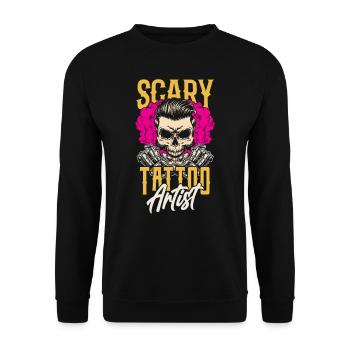 Effrayant Tatoueur Tatoueur Tatouage - Sweat-shirt Unisexe - noir - Devant - Alina (178cm) & Michal (187cm)