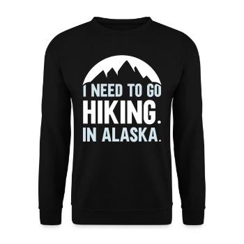 Je dois faire de la randonnée en Alaska Randonnée Nature - Sweat-shirt Unisexe - noir - Devant - Alina (178cm) & Michal (187cm)