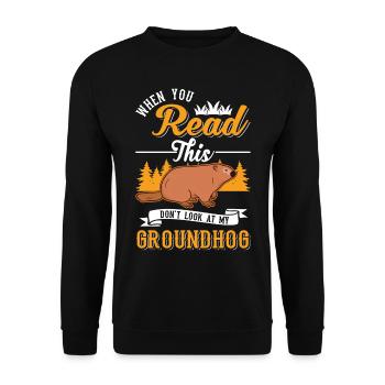 Murmeltier Groundhog Marmot Waldmurmeltier - Unisex Sweatshirt - black - Front - Alina (178cm) & Michal (187cm)