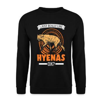 J’aime vraiment Hyenas Earth Wolf Hyena - Sweat-shirt Unisexe - noir - Devant - Alina (178cm) & Michal (187cm)