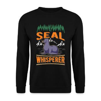 Seal Whisperer Sea Lion Seal - Unisex Sweatshirt - black - Front - Alina (178cm) & Michal (187cm)