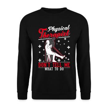 Physiotherapeut Geschenk Physiotherapie Physio - Unisex Pullover - Schwarz - Vorne - Alina (178cm) & Michal (187cm)