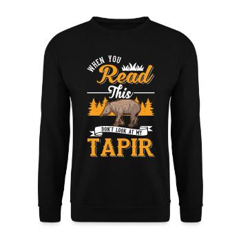 Tapir Western Tapir Tapirdae Tapir - Unisex Sweatshirt - black - Front - Alina (178cm) & Michal (187cm)