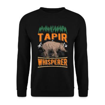 Tapir Flüsterer - Unisex Pullover - Schwarz - Vorne - Alina (178cm) & Michal (187cm)