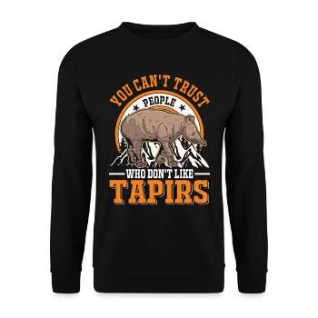 Tapir Western Tapir Tapirdae Tapir - Unisex Sweatshirt - black - Front - Alina (178cm) & Michal (187cm)