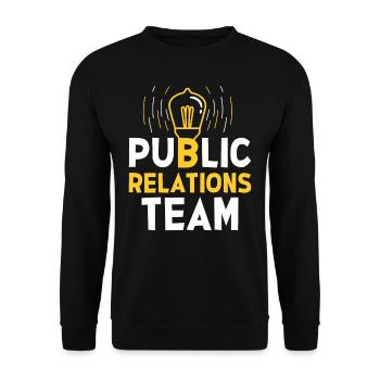 Team Öffentlichkeitsarbeit Job PR Public Relations - Unisex Sweatshirt - black - Front - Alina (178cm) & Michal (187cm)