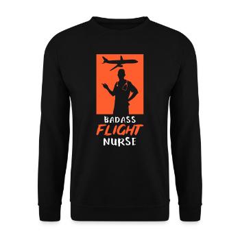 Knallharte Flight Nurse Beruf Flugkrankenschwester - Unisex Pullover - Schwarz - Vorne - Alina (178cm) & Michal (187cm)