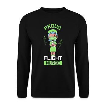 Stolze Flight Nurse Flugkrankenschwester Beruf - Unisex Pullover - Schwarz - Vorne - Alina (178cm) & Michal (187cm)