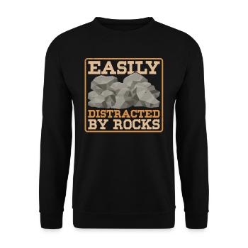 Easily distracted by rocks Geology Geology - Unisex Sweatshirt - black - Front - Alina (178cm) & Michal (187cm)