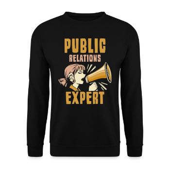 Public Relations Expert Profession PR Job - Unisex Sweatshirt - black - Front - Alina (178cm) & Michal (187cm)