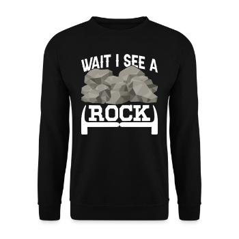 Waiting I See A Rock Profession Geology Geologist - Unisex Sweatshirt - black - Front - Alina (178cm) & Michal (187cm)