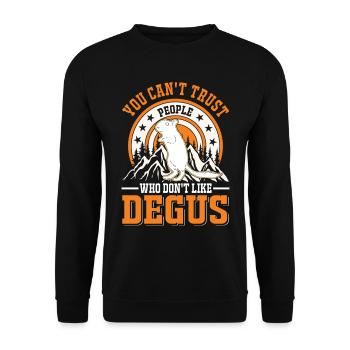 Vous ne pouvez pas faire confiance aux gens qui n’aiment pas Degus - Sweat-shirt Unisexe - noir - Devant - Alina (178cm) & Michal (187cm)