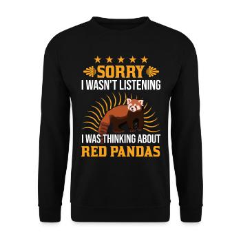 Panda Rouge Cadeau Chat Ours Panda Rouge - Sweat-shirt Unisexe - noir - Devant - Alina (178cm) & Michal (187cm)