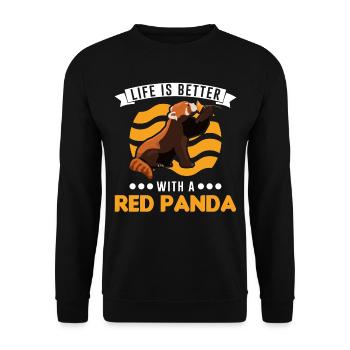 La vie est meilleure avec un panda roux roter panda - Sweat-shirt Unisexe - noir - Devant - Alina (178cm) & Michal (187cm)
