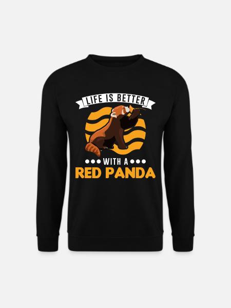 La vie est meilleure avec un panda roux roter panda - Sweat-shirt Unisexe - noir