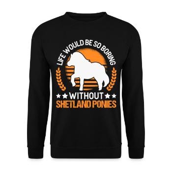 Shetland Pony Gift Shetty - Unisex Sweatshirt - black - Front - Alina (178cm) & Michal (187cm)