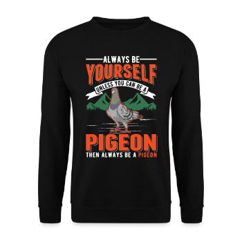 Pigeon Cadeau Pigeon Colombier Plus Chic Pigeon Voyageur - Sweat-shirt Unisexe - noir - Devant - Alina (178cm) & Michal (187cm)