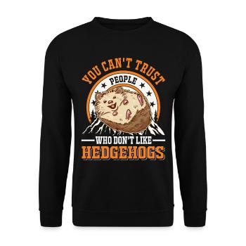 Hedgehog Gift Goose Gel - Unisex Sweatshirt - black - Front - Alina (178cm) & Michal (187cm)