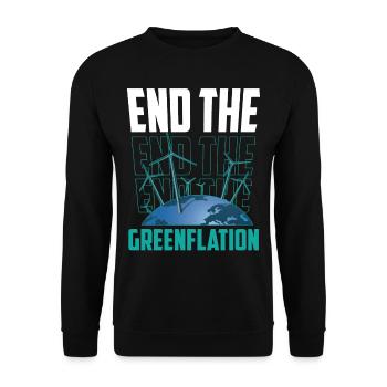Beendet Die Greenflation Grün Inflation Energie - Unisex Pullover - Schwarz - Vorne - Alina (178cm) & Michal (187cm)