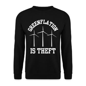 Greenflation is theft energy green inflation - Unisex Sweatshirt - black - Front - Alina (178cm) & Michal (187cm)