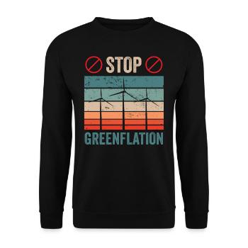 Greenflation Stop Green Inflation Energy - Unisex Sweatshirt - black - Front - Alina (178cm) & Michal (187cm)