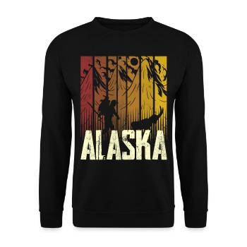 Alaska Wanderung Wanderer Natur Wandern - Unisex Pullover - Schwarz - Vorne - Alina (178cm) & Michal (187cm)