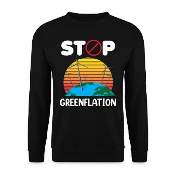 Greenflation Stop Inflation Énergie verte - Sweat-shirt Unisexe - noir - Devant - Alina (178cm) & Michal (187cm)