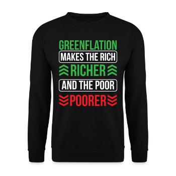 La greenflation rend les riches riches plus riches et les pauvres plus pauvres - Sweat-shirt Unisexe - noir - Devant - Alina (178cm) & Michal (187cm)