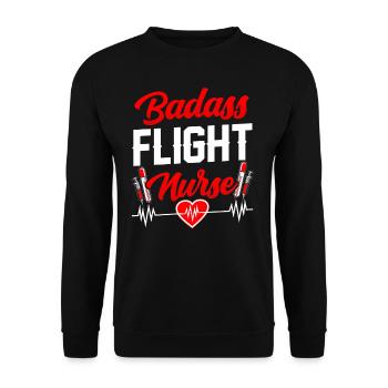 Knallharte Flight Nurse Flugkrankenschwester Beruf - Unisex Pullover - Schwarz - Vorne - Alina (178cm) & Michal (187cm)